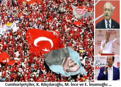 Cumhuriyetçiler, K. Kılıçdaroğlu, M. İnce ve E. İmamoğlu-Haluk Başçıl